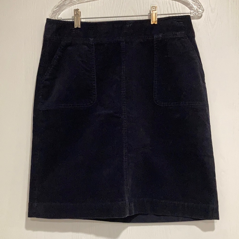 NWOT Size 6 Talbots Dark Blue Corduroy Pencil Skirt With Pockets